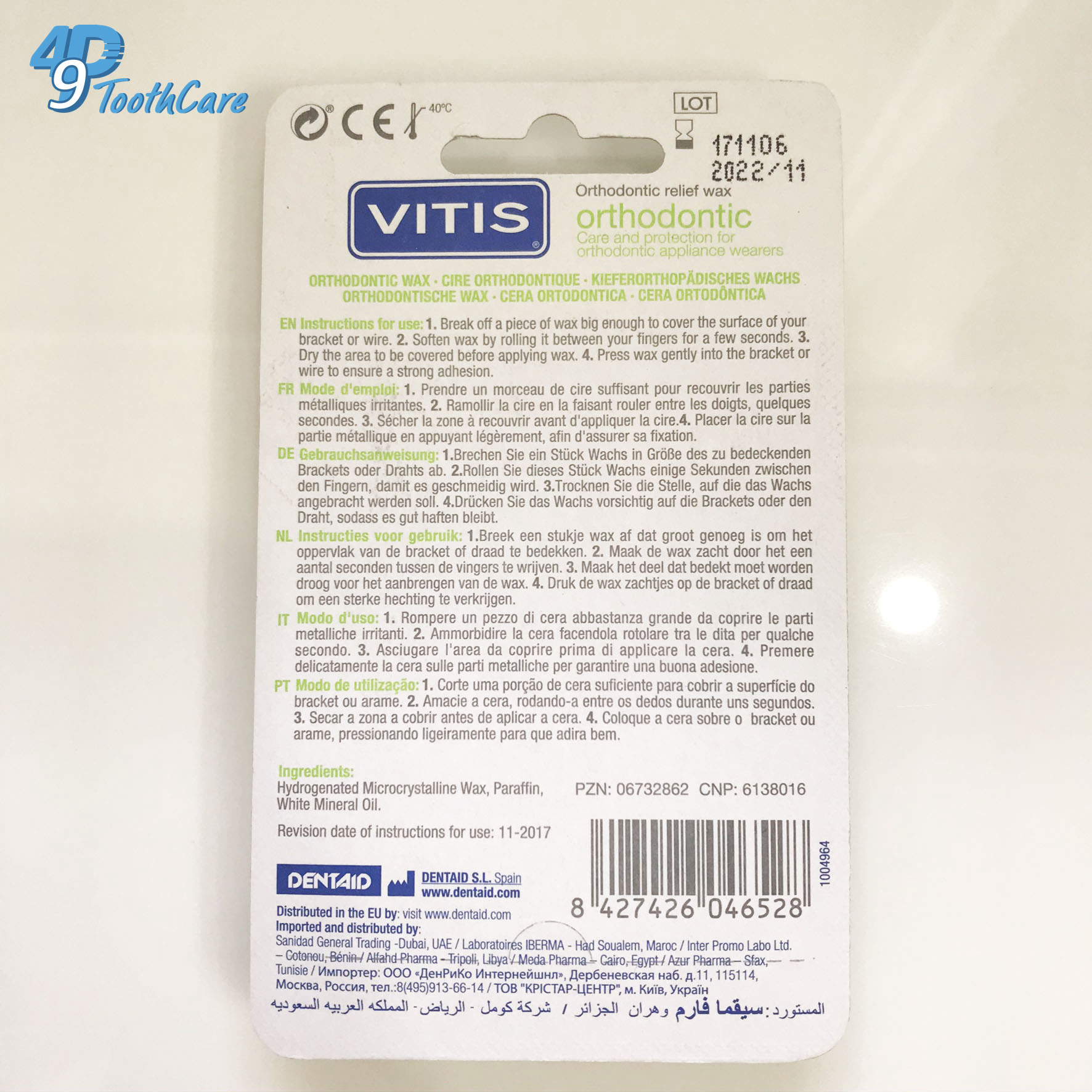 Sáp giảm đau chỉnh nha - Vitis Orthodontic wax