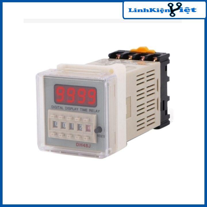 Bộ đếm sản phẩm Counter DH48J- A(11) DHH48J-A(8) chân tròn 220VAC kèm chân đế