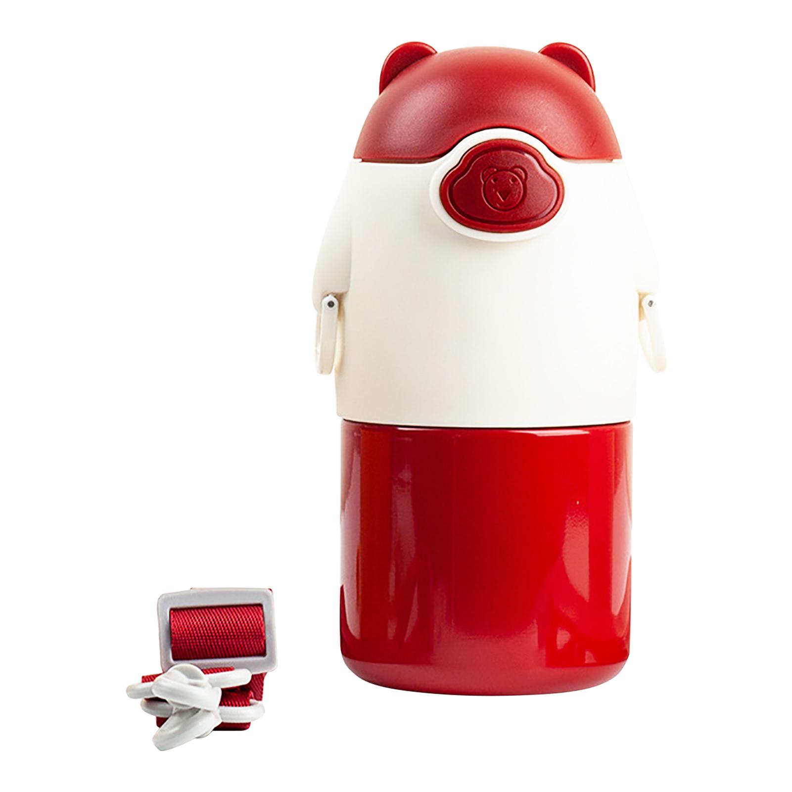 450Ml Trẻ Em Bình Nước Inox Giữ Nhiệt Bình Di Động Không Trượt Chống Rò Rỉ Dễ Dàng Vệ Sinh Chân Không Mini Ống Hút cốc
