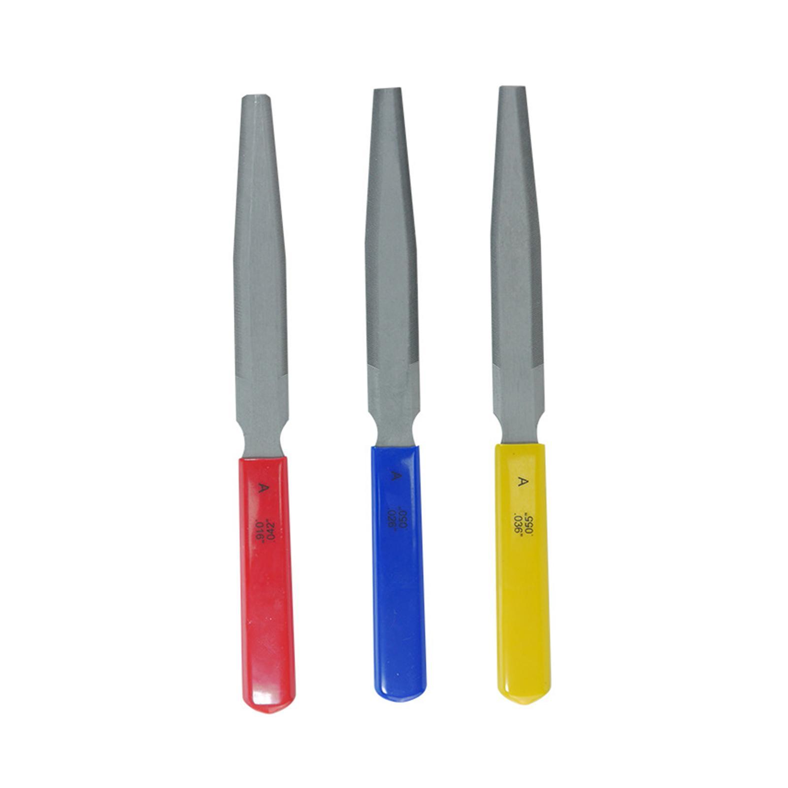 3 Pieces Guitar Nut files Guitar Fret Crowning files for Ukulele Violin Bass