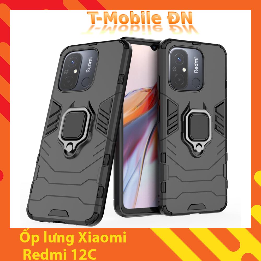 Ốp lưng Xiaomi Redmi 12C, Ốp Chống sốc Iron Man có giá đỡ nhẫn iring hít Ôtô Bảo vệ viền và Camera cho Redmi 12C