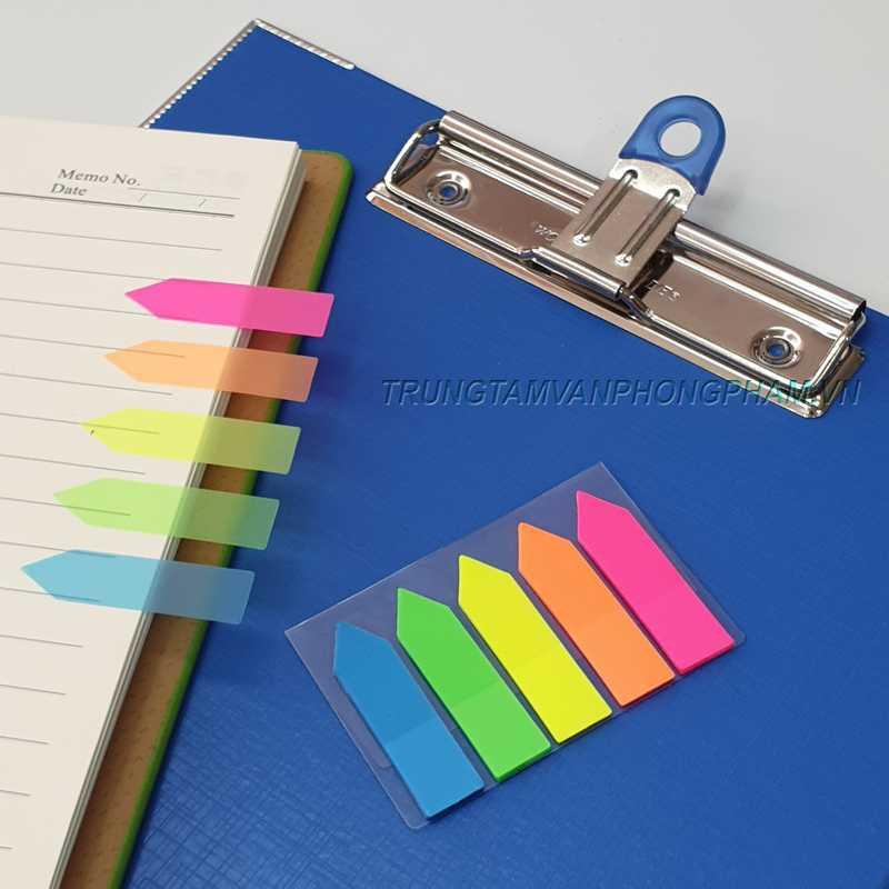 Giấy Note 5 màu nhựa mũi tên 125 sheets - Giấy note ghi chú nhiều màu dùng đánh dấu trang sách