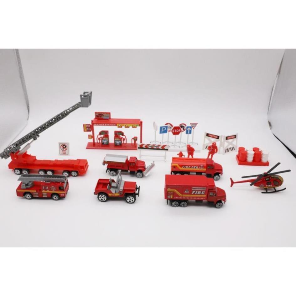 Đồ chơi mô hình Hộp xe cứu hỏa nhiều chi tiết cho bé