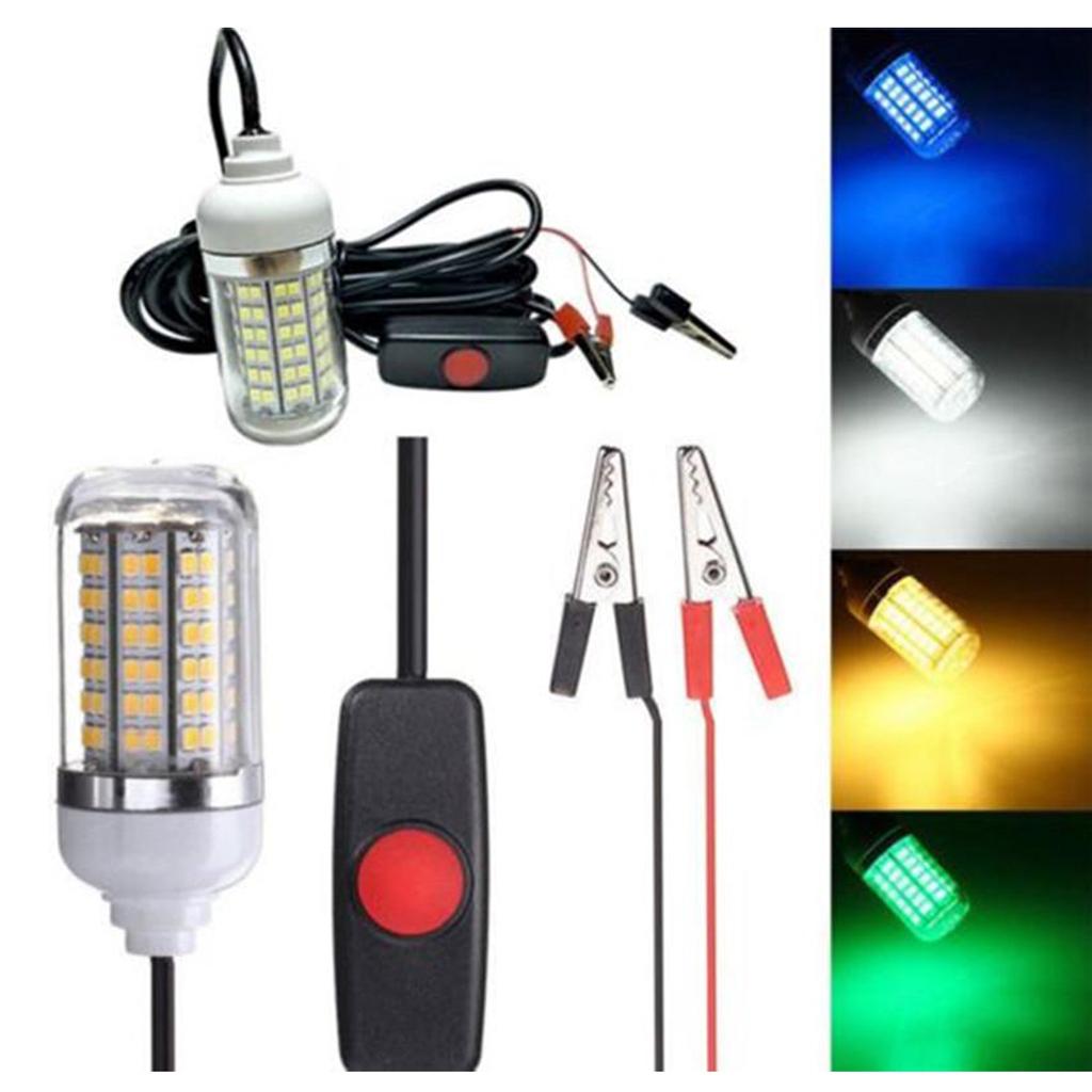 2xIP68 Waterproof 12V Led Green Underwater Fishing Light Attract Prawns Squid Lamp