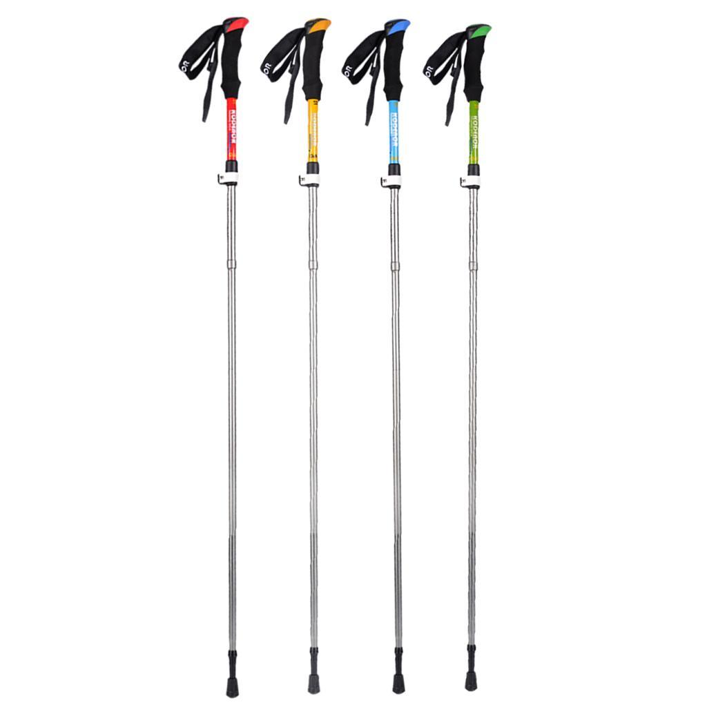 Telescopic Alpenstock Trekking Hiking Sticks Poles Green