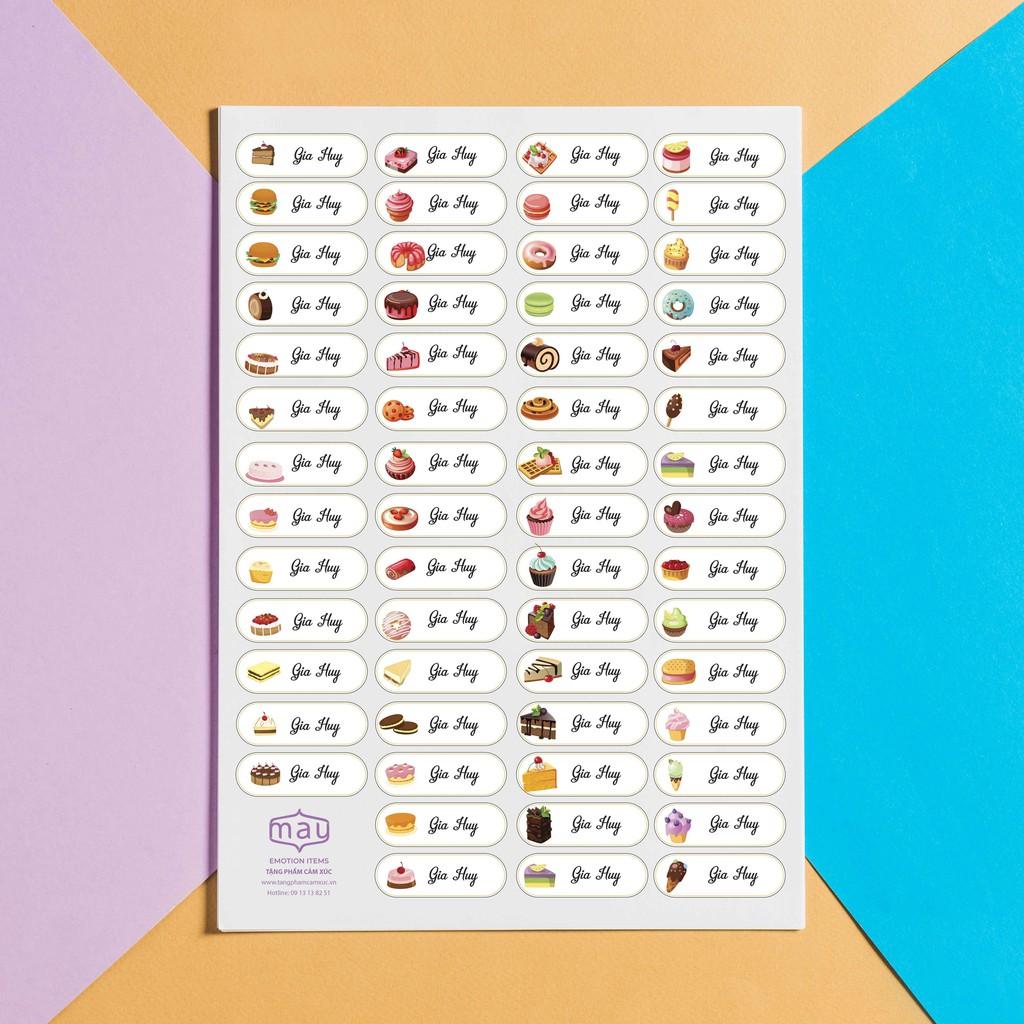 Sticker dán đồ dùng học tập in tên bé 40k có 218 stickers 1*3cm theo yêu cầu