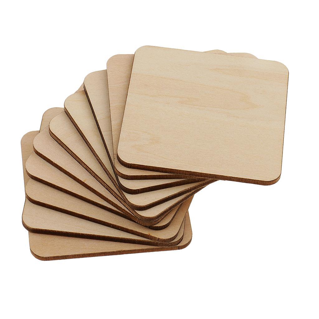 3-20pack Square MDF Unfinished Wood Pieces Blank Plaque DIY Craft 60x60mm 10