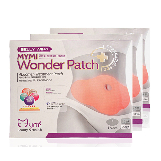 Combo 3 Hộp miếng dán tan mỡ bụng MyMi Wonder Patch lấy lại vóc dáng sau sinh (hộp 5 miếng)