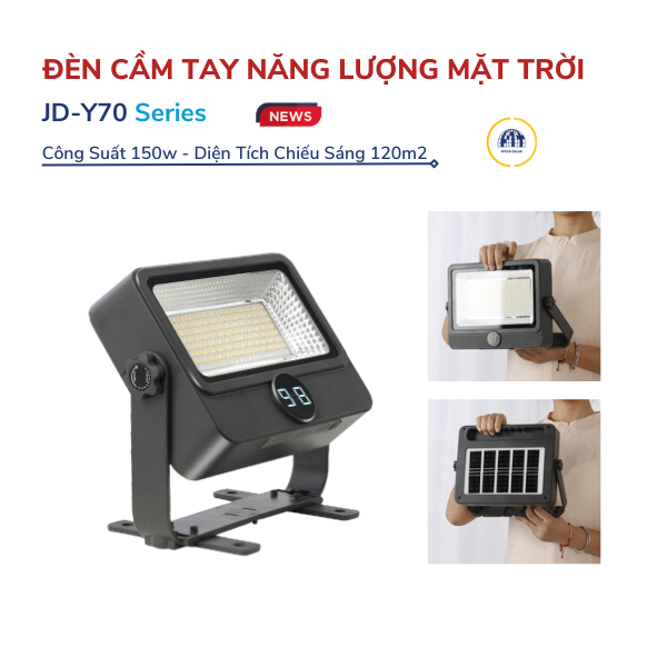 Đèn cầm tay năng lượng mặt trời công suất 150W - 200W JD-Y70/ JD-Y90