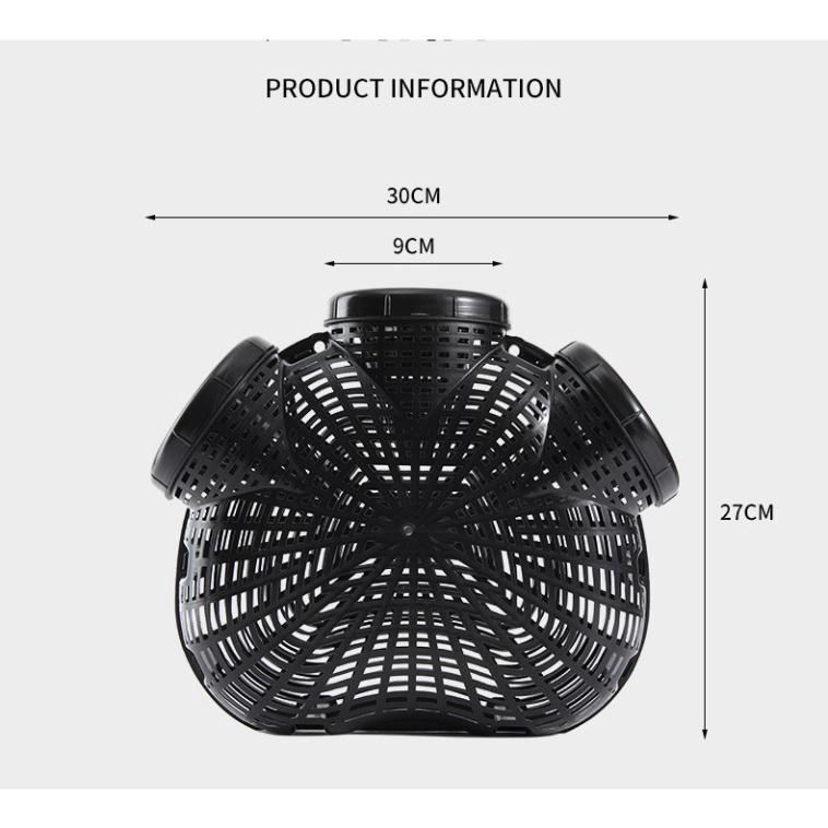 Rọ Bắt Lươn, Bẫy Bắt Cá, Cua, Trạch 3 Lỗ Hiệu Quả, Làm Bằng Nhựa PVC Đàn Hồi, Lắp Ghép Dễ Dàng -