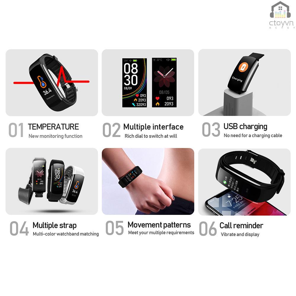 Đồng hồ thông minh đa năng theo dõi tình trạng sức khỏe C6T IP67
