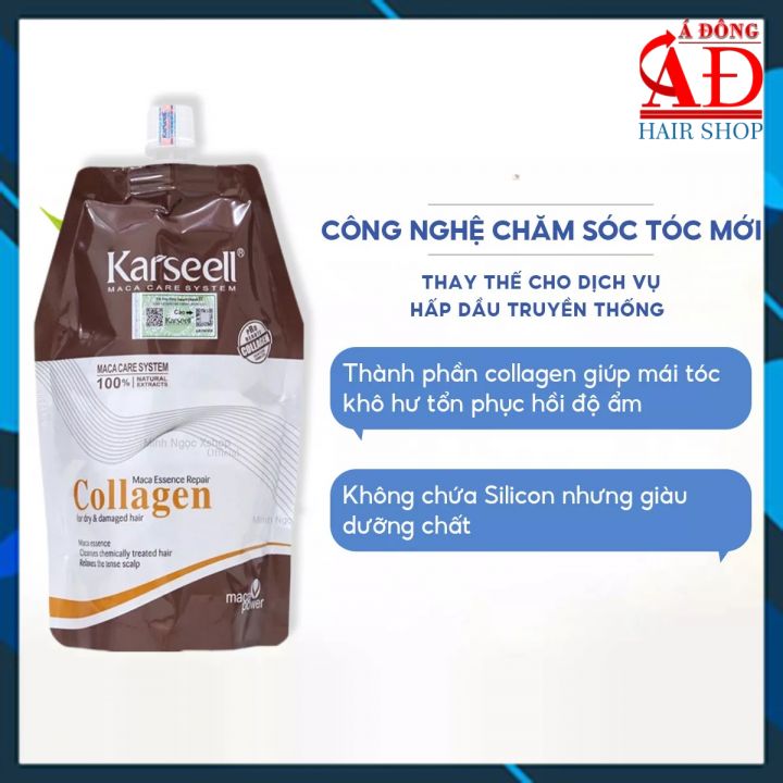 Dầu hấp ủ tóc siêu mượt Karseell Maca Essence Repair Collagen 500ml