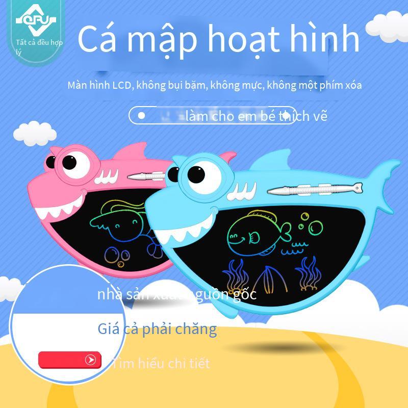 Giao hàng nhanh phim hoạt hình cá LCD bảng chữ viết tay dành cho trẻ em bảng vẽ điện tử học sinh vẽ graffiti bảng viết nguồn