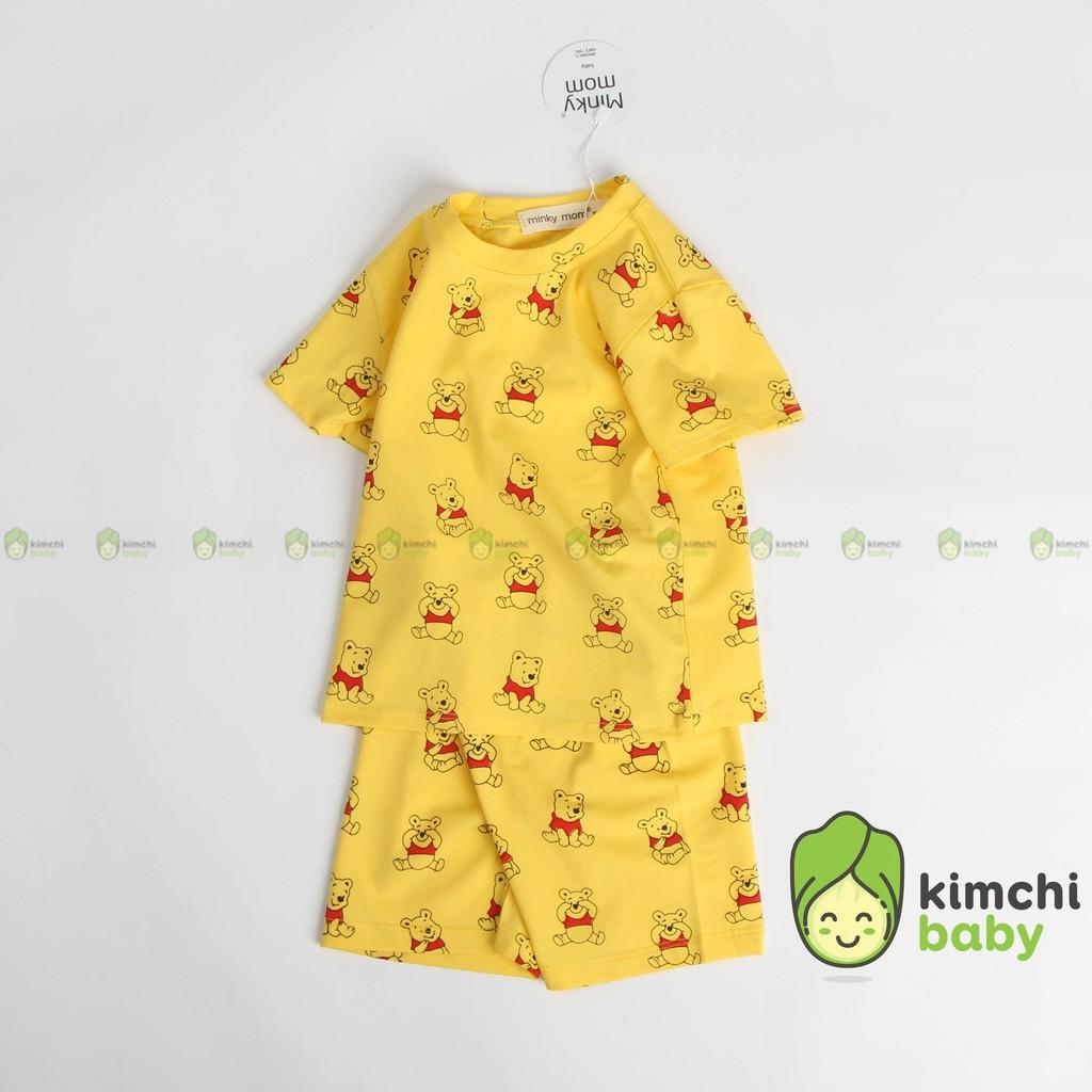 Đồ Bộ Bé Trai, Bé Gái Minky Mom Vải Cotton 100% Họa Tiết Khủng Long Chim Cánh Cụt, Bộ Cộc Tay Cho Bé Mặc Hè MKM2137