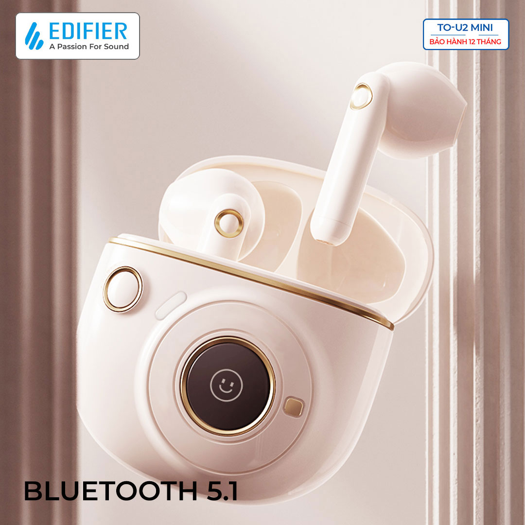 Tai nghe bluetooth Edifier To-u2 mini Hiển thị màn hình OLED Dynamic driver Pin 24 giờ Game mode - Hàng chính hãng