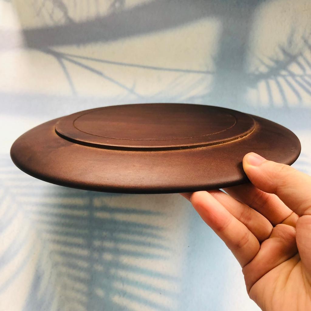 Đĩa/Khay Gỗ Keo Nâu Đen 24x2/22x2 cm, Đĩa Đựng Trái Cây, Thức Ăn, Chụp Ảnh Decor