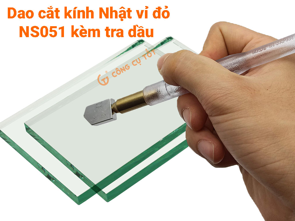 Dao cắt kính vỉ đỏ kèm tra dầu