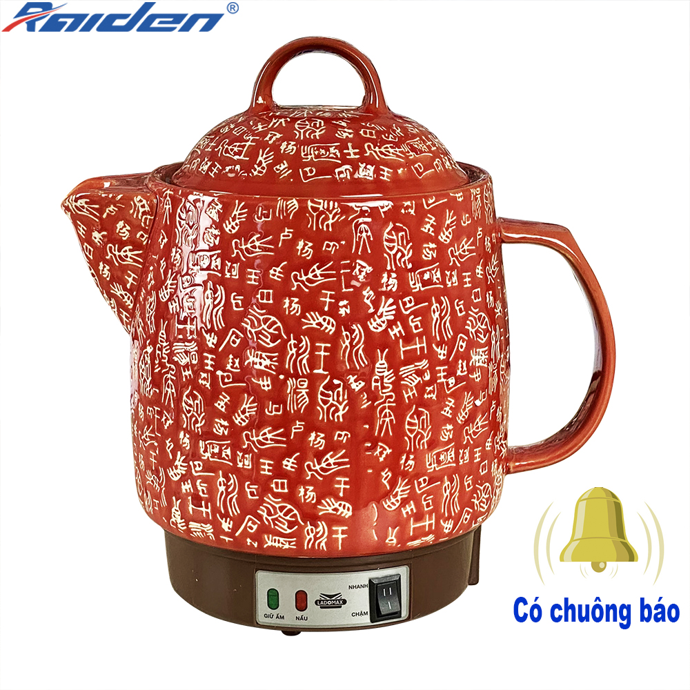 Siêu thuoc điện 3.3L Ladomax HA-8833 thân gốm tráng men, tự động ngắt khi thuốc còn 1 chén, có chuông reo - Hàng chính hãng