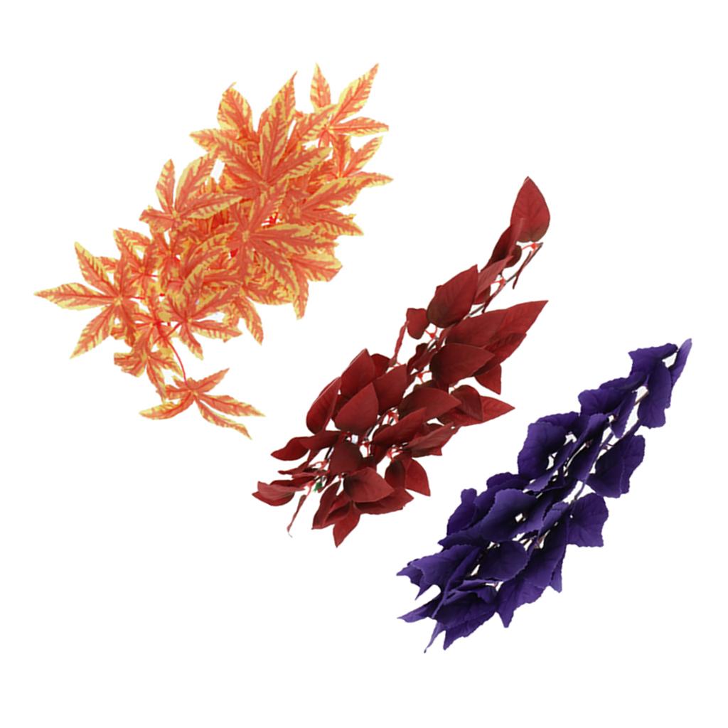 2 Pieces Vivid Fake Crane Plants Aquarium Tank Planting Reptile