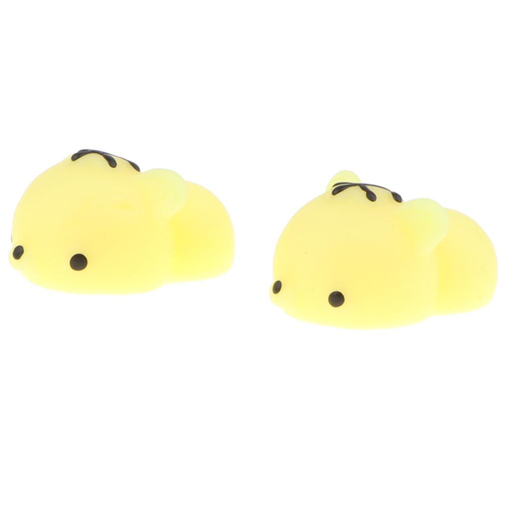 2 Pack Squishy Soft Slow Rising Squishes TPR Stress Relief Small Tiger Toy