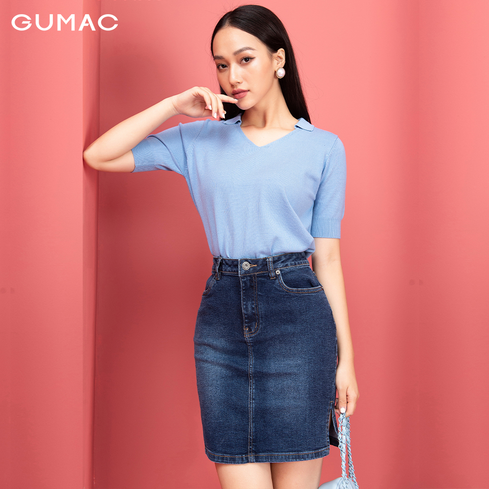 Váy jean xẻ lai VJA9240 GUMAC