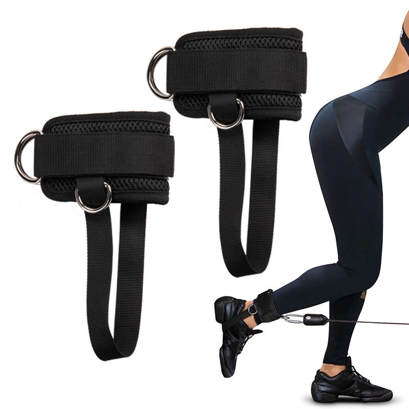 Đai Quấn Cổ Chân Có Dây Cố Định Giầy 4 Vị Trí Móc Hỗ Trợ Tập Chân Mông Với Cáp Tại Phòng GYM