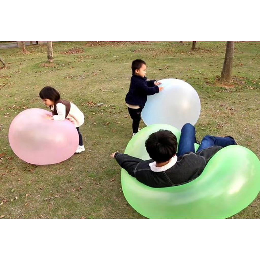 2xInflatable Bubble Ball Super Stretch Bubbles Balloon Outdoor Party Green S