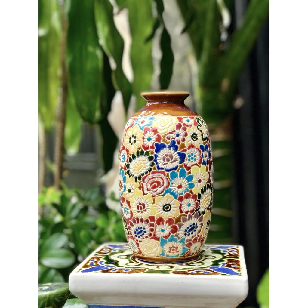 BÌNH BÁCH HOA 20CM GỐM SỨ THỦ CÔNG NAM BỘ CẮM HOA TRANG TRÍ DECOR