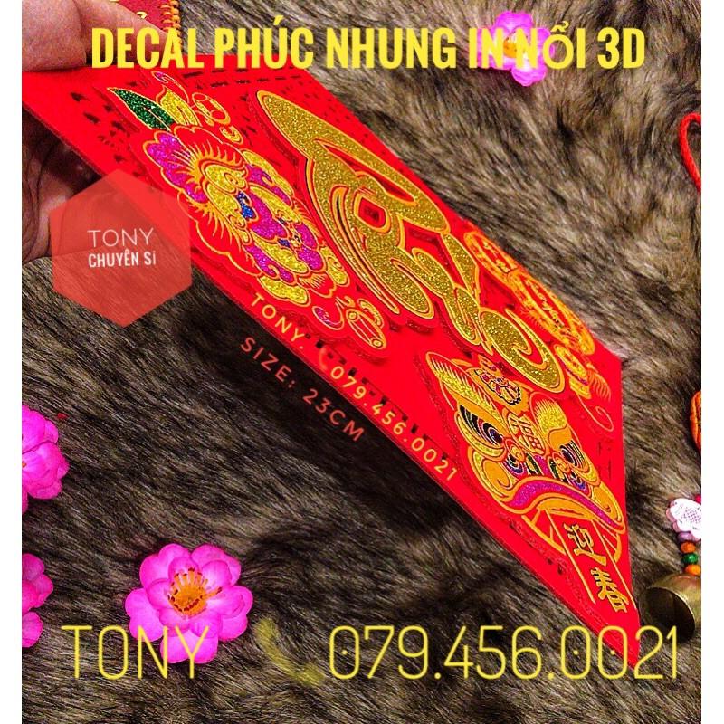 DECAL DÁN KÍNH - CHỮ PHÚC HOẠ TIẾT NỔI ÁNH KIM 3D CAO CẤP