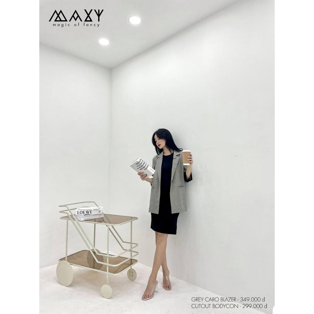 Áo khoác blazer phong cách Hàn Quốc grey caro blazer Maxy Workshop