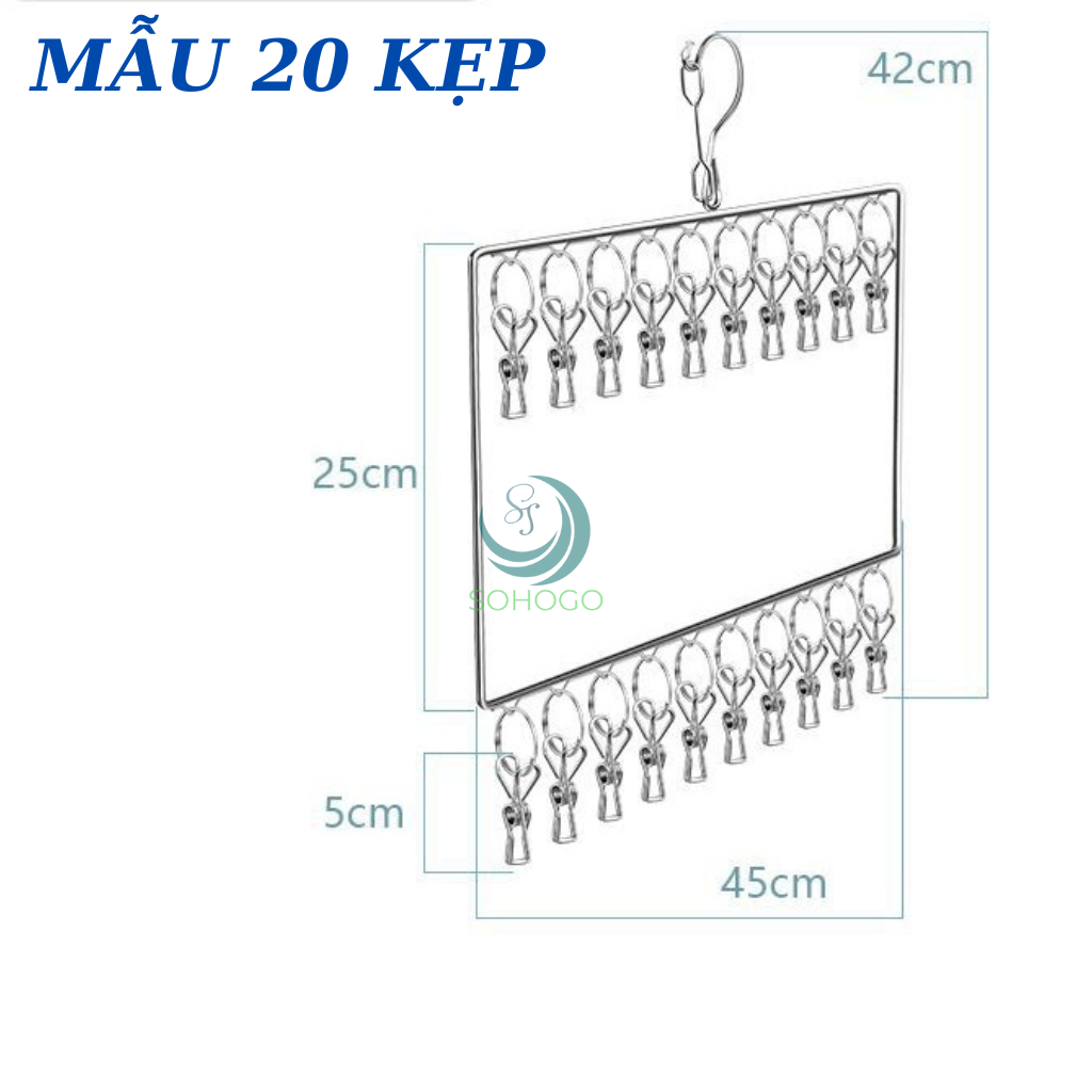 Móc Treo Đồ Lót, Tất Vớ 20-30-40 Kẹp Có Khóa Chống Gió - Móc  Chùm Treo Quần Áo, Vớ, Tất, Khẩu Trang Siêu Tiện Lợi