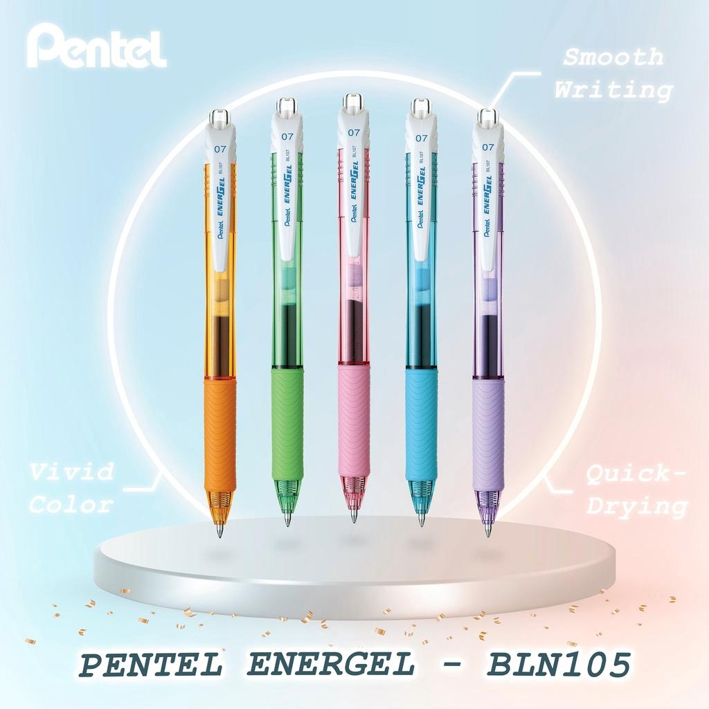 Bút Bi Nước Pentel Energel X BL107 Ngòi 0.7mm Mực Đen Thiết Kế Nắp Trắng