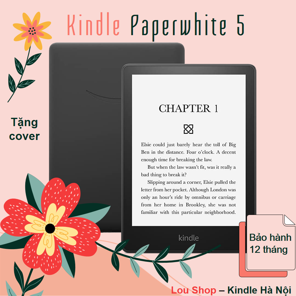 Máy đọc sách Kindle Paperwhite 5 (11th) Kindle PPW5, màn hình eink, 6.8 inch 300PPI, Darkmode, chống nước, có đèn vàng warmlight - Hàng nhập khẩu