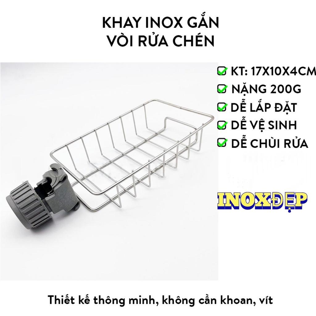 Khay Inox Gắn Vòi Rữa Chén, Lavabo, Kệ Giá Treo Để Đồ, Dụng Cụ Đa Năng Tiện Dụng