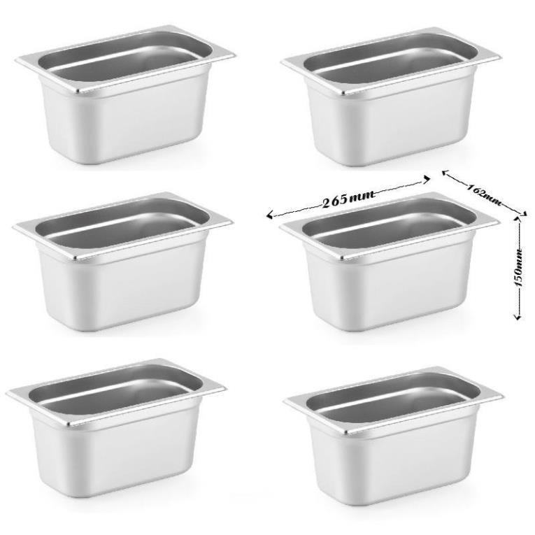 Khay đựng thực phẩm inox , đựng thạch Topping Inox 1/4