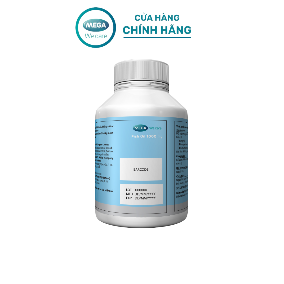 Dầu cá bổ sung Omega-3 DHA & EPA từ nguồn dầu cá Lysi-Iceland giúp mắt sáng, não tốt - FISH OIL Mega We Care
