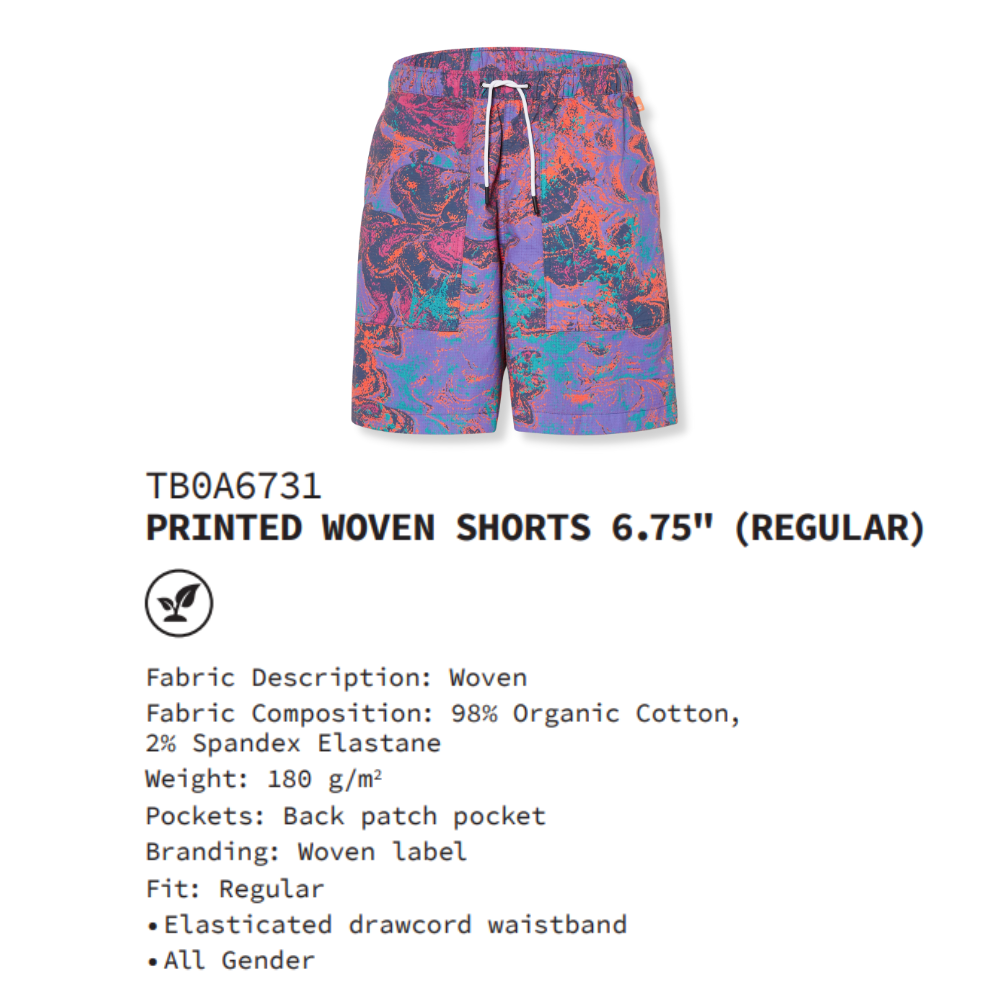 [Original] Timberland Quần Short Unisex Printed Woven Short TB0A6731