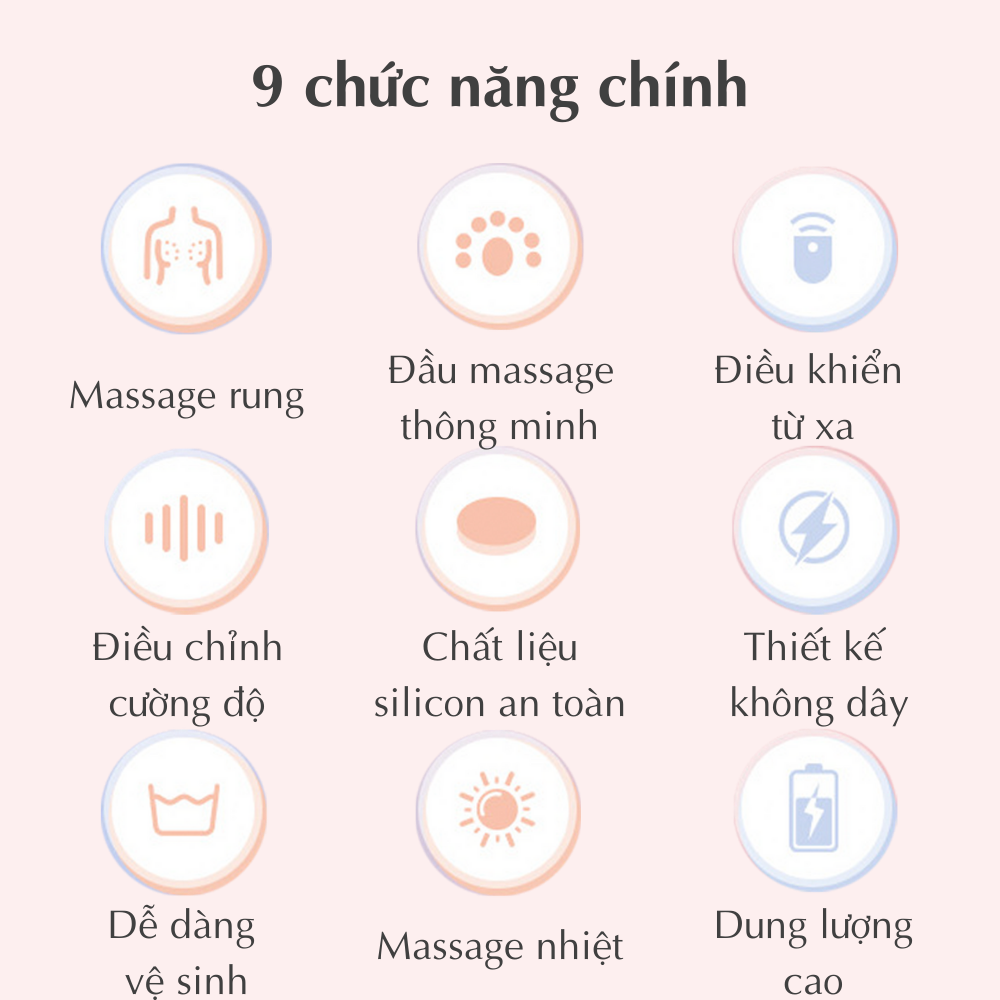 Máy massage nở ngực thông minh CTFAST WX-008: Mát xa rung đa điểm kết hợp nhiệt hỗ trợ nâng cấp kích thước vòng 1, cải thiện tình trạng ngực không đều, chảy xệ, giúp tăng lưu thông tuần hoàn máu, kích sữa an toàn ở mẹ