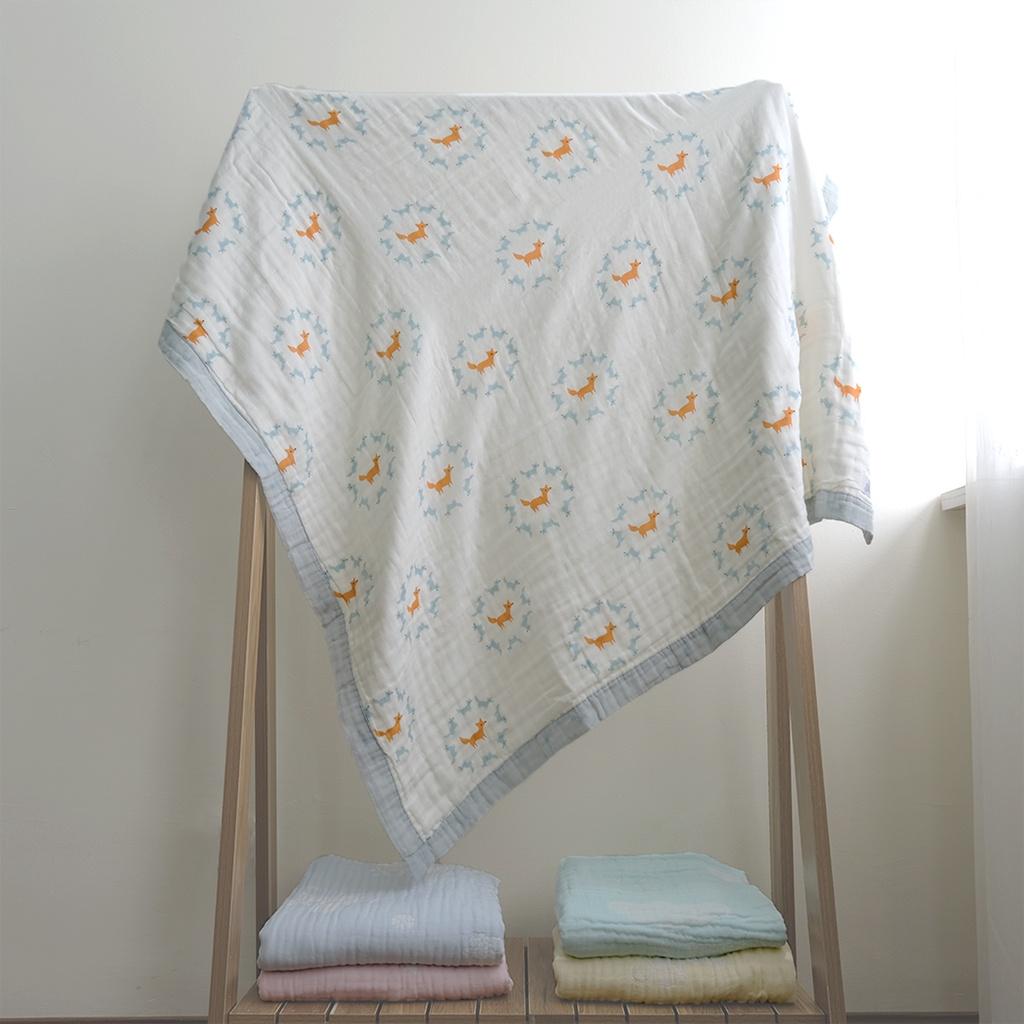 Chăn đắp cho bé sơ sinh Gooodmama chất liệu xô muslin chải kỹ kích thước 100x110cm