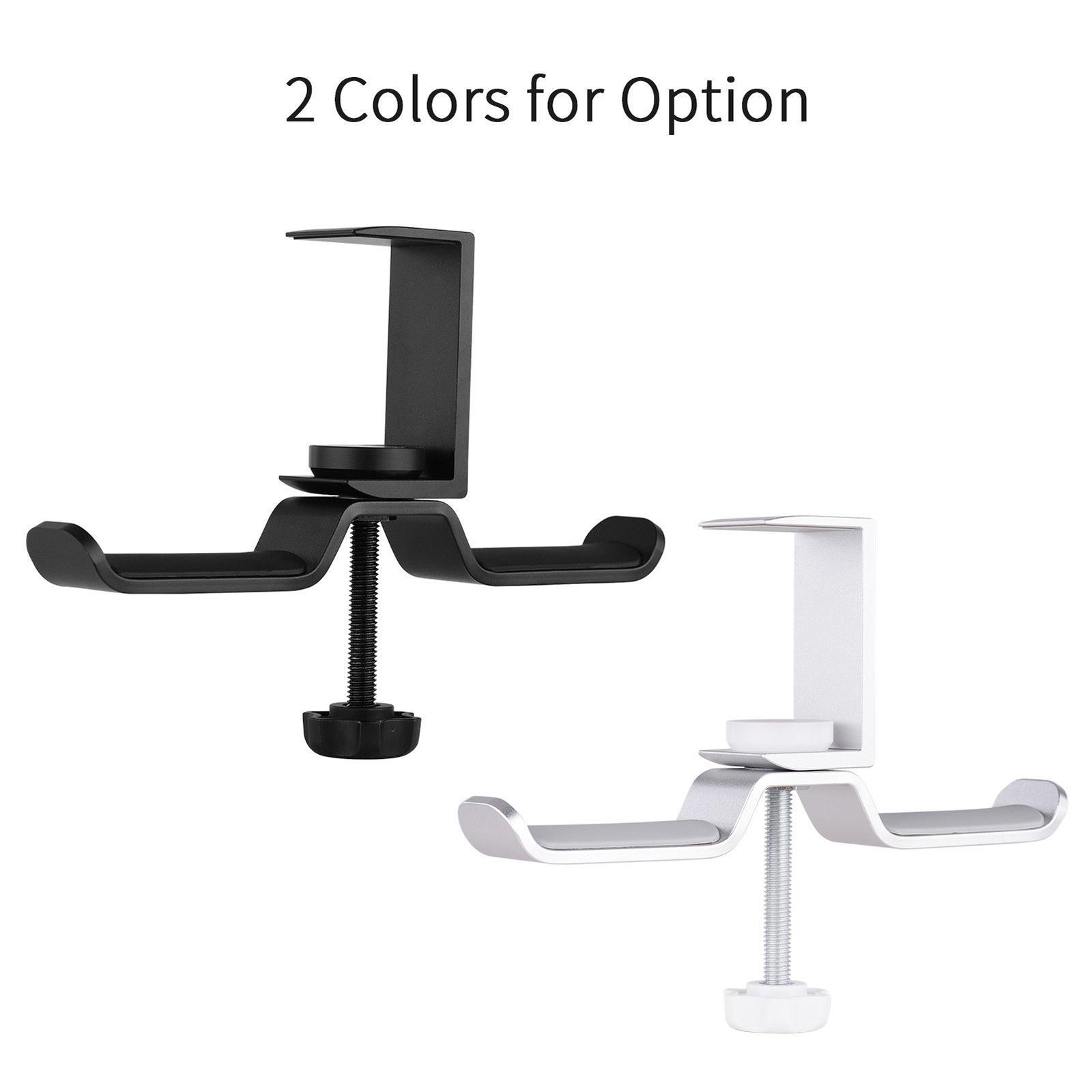 Aluminum Headset Dual Headphone Under Desk Hook Clip Holder Stand