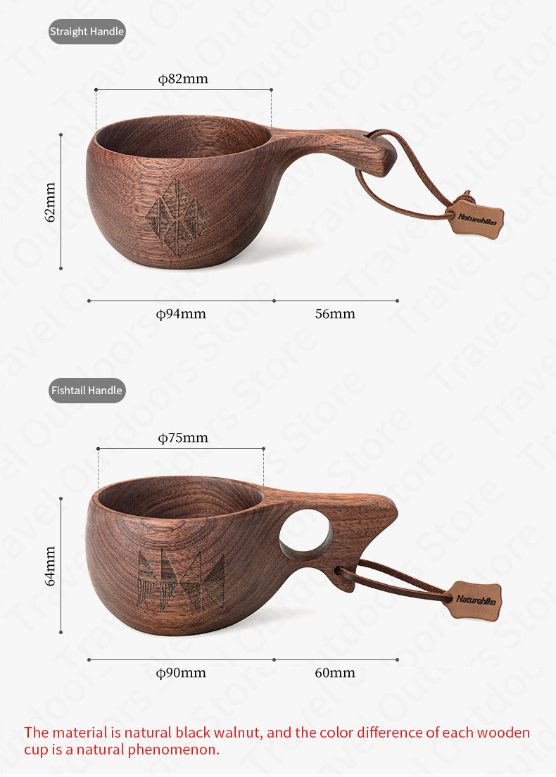 Cốc gỗ Glamping Walnut Cup Naturehike NH20SJ031