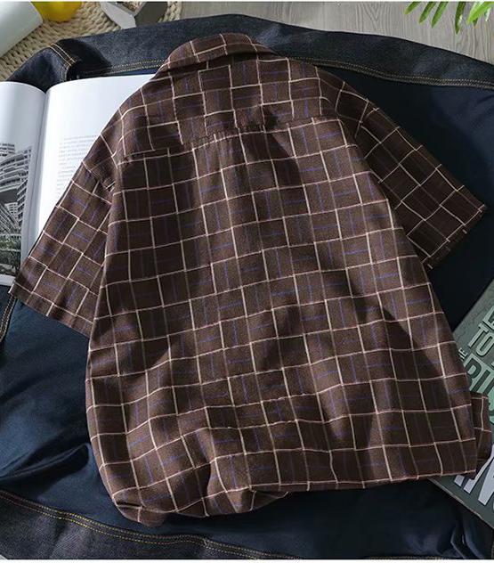 Áo sơ mi nam kẻ ô tay ngắn, mẫu 01, thời trang trẻ, phong cách Hàn Quốc