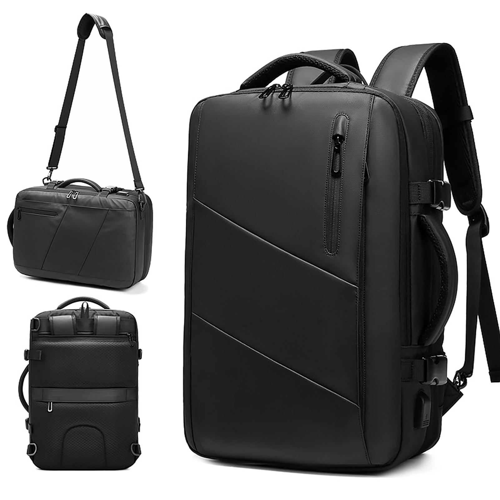 AL1023 39L Expandable Travel Backpack with USB Charging Port Water Resistant Convertible Carry-On Backpack Weekender Bag