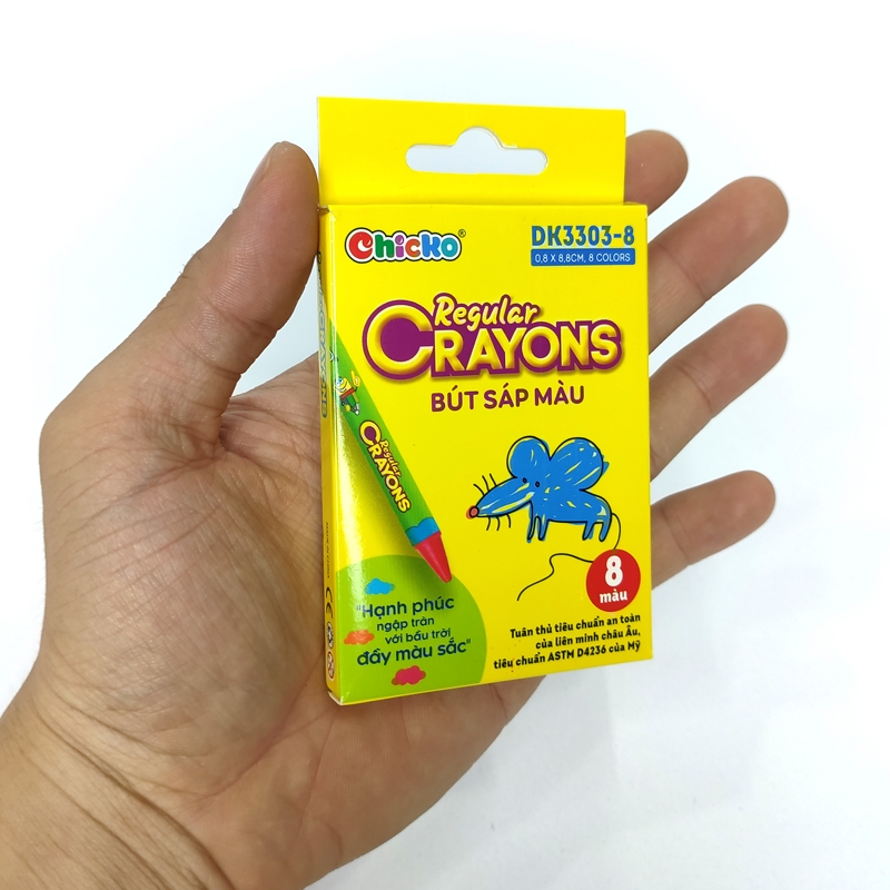 Bút Sáp Màu Chicko Regular Crayons - 8 Màu - DK3303-8