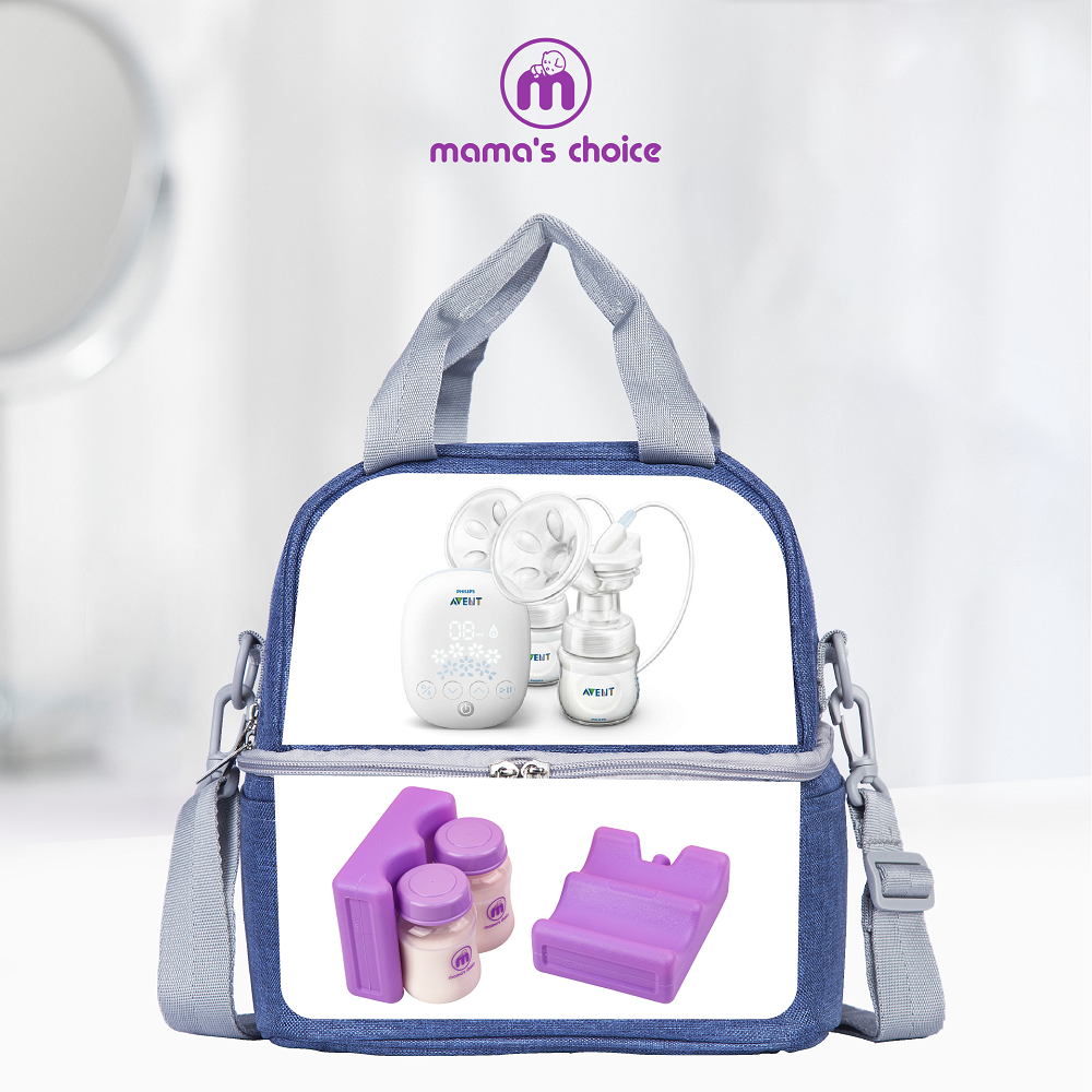Hút Sữa Di Chuyển Mama’s Choice, Combo Thiết Kế Nhỏ Gọn, Hút Sữa Mọi Lúc Mọi Nơi, Bảo Quản Sữa Mẹ Lên Đến 14 Tiếng