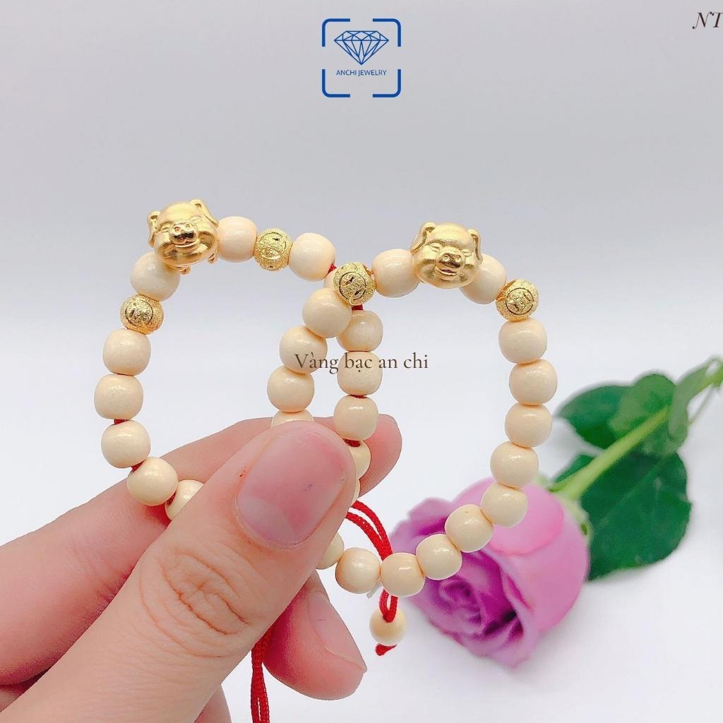 Vòng dâu tằm cho bé sơ sinh, người lớn mix bi và charm 12 con giáp bạc - tùy chọn theo tuổi của bé, trang sức Anchi