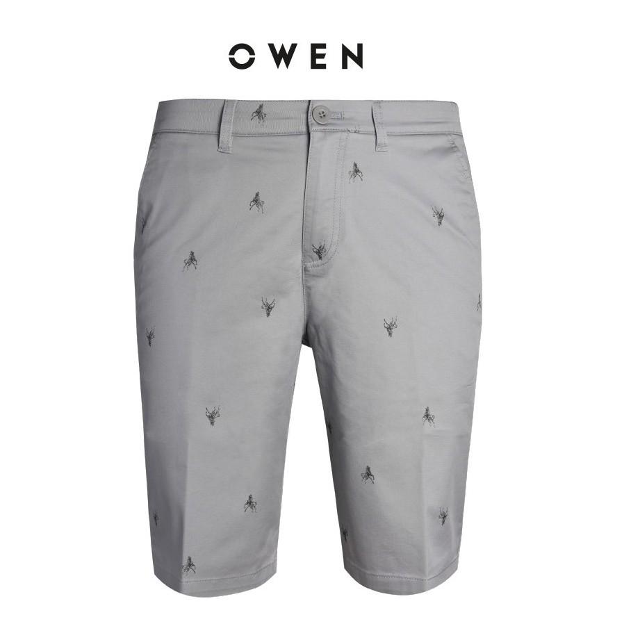 OWEN - Quần short Khaki nam Owen màu xám in hình 22323 - quần sooc nam kaki