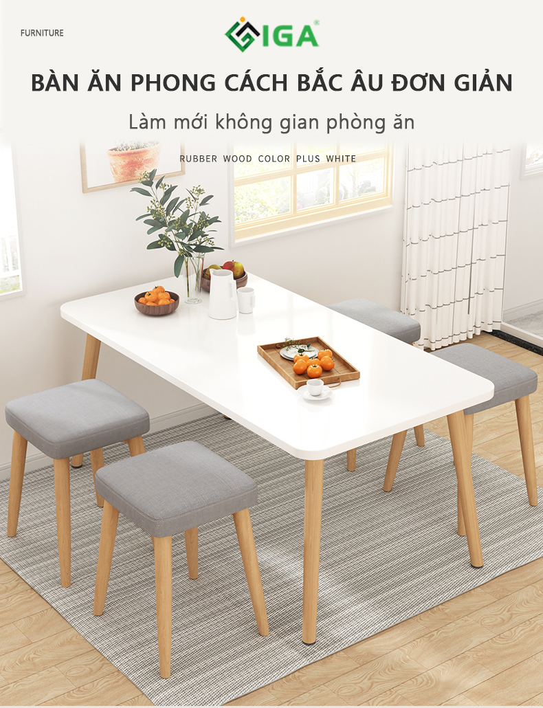 Bàn Ăn, Bàn Làm Việc Thiết Kế Kiểu Hàn Đơn Giản Sang Trọng Bo Tròn Các Cạnh Chống Va Đập - GP181(không bao gồm ghế