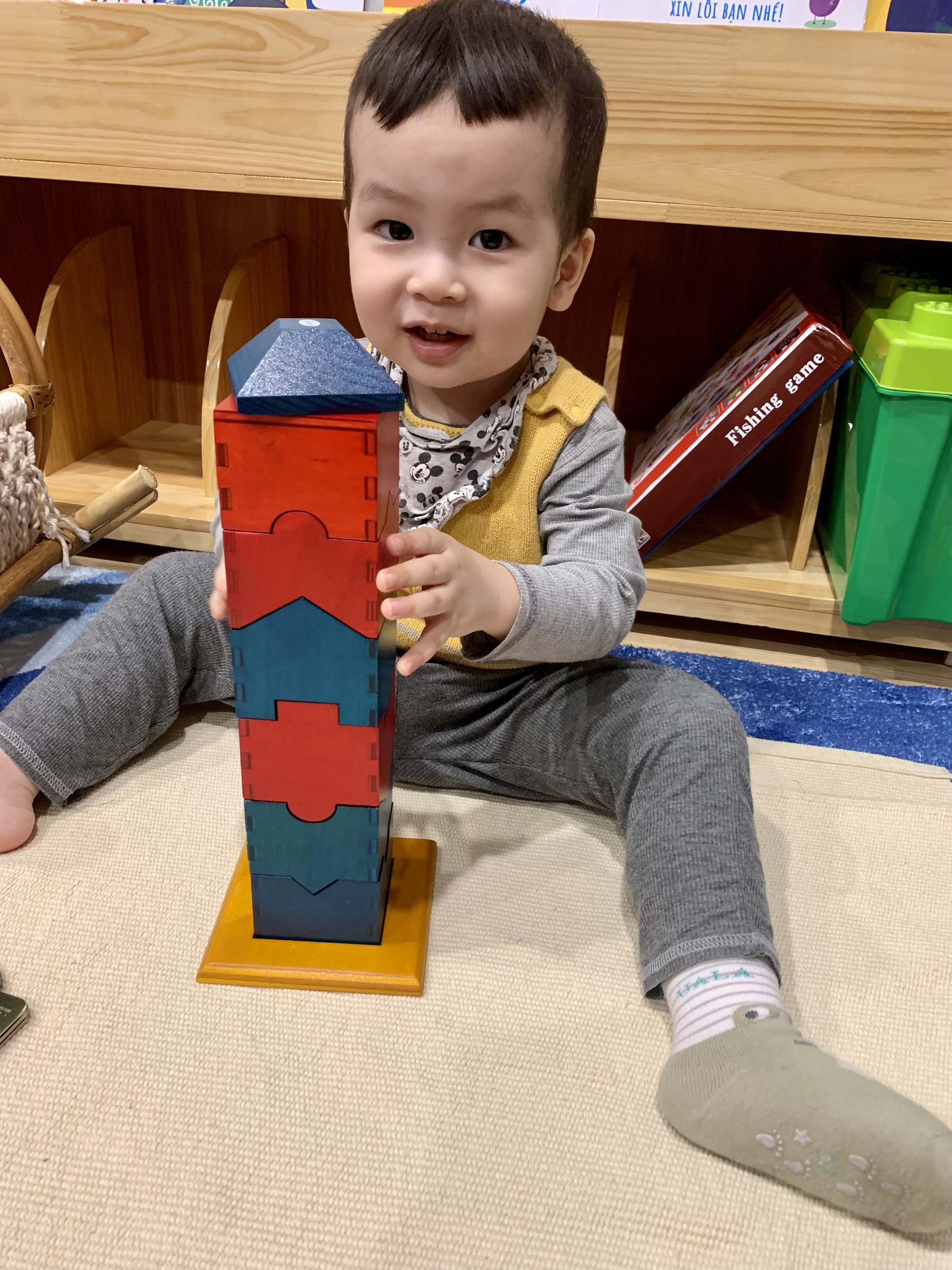 [THANH LÝ] [SK 004 - Mota Montessori] - Đồ chơi trí tuệ cho bé Xếp hình dạng tháp - Hàng chính hãng