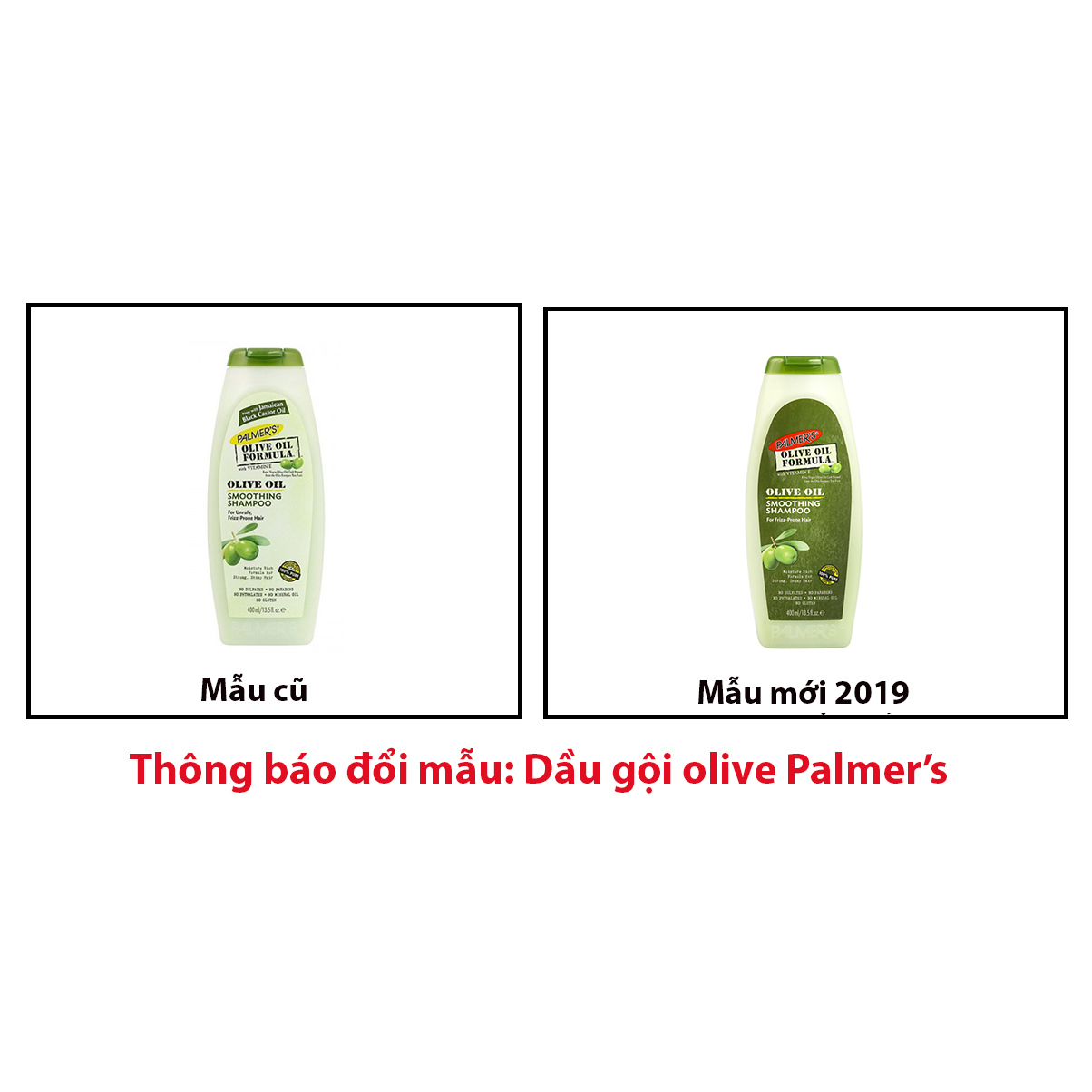 Dầu gội dưỡng tóc, làm sạch và nuôi dưỡng tóc giảm hư tổn Olive Palmer's Olive Oil Formula Smoothing Shampoo 400ml + tặng dầu xã dừa Palmer's 50ml